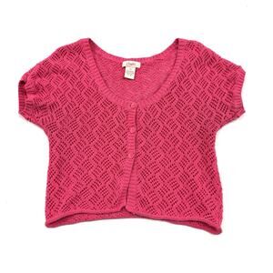 Vintage Y2K Candies Crochet Shrug Bolero Barbie Girly Pink Fairy Coquette